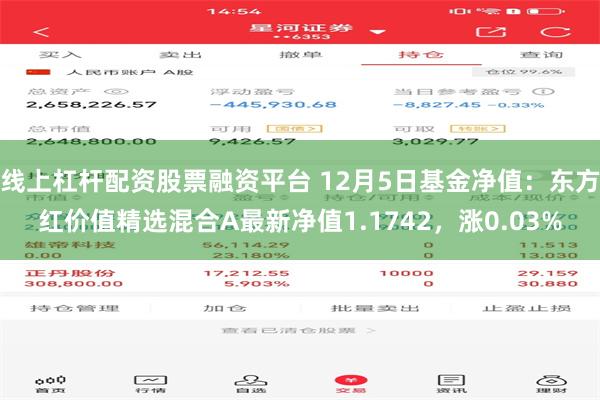 线上杠杆配资股票融资平台 12月5日基金净值：东方红价值精选混合A最新净值1.1742，涨0.03%