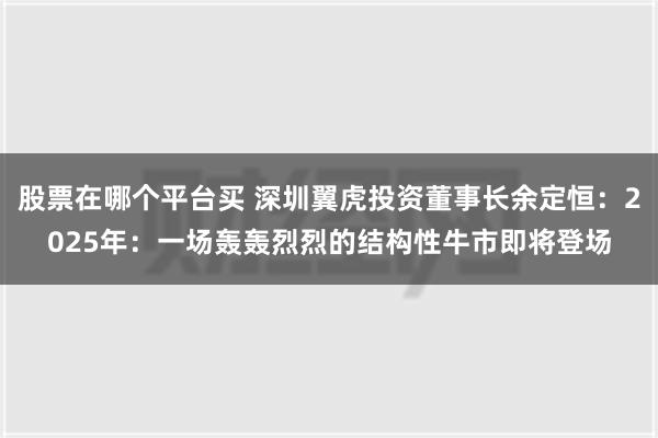 股票在哪个平台买 深圳翼虎投资董事长余定恒：2025年：一场轰轰烈烈的结构性牛市即将登场